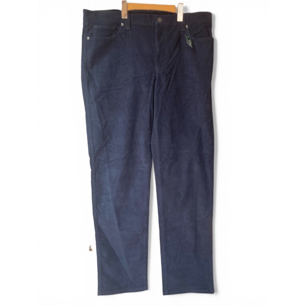 LL Bean BeanFlex Corduroy Pants Mens 38x34 Navy Night Standard Fit 520822 NWT